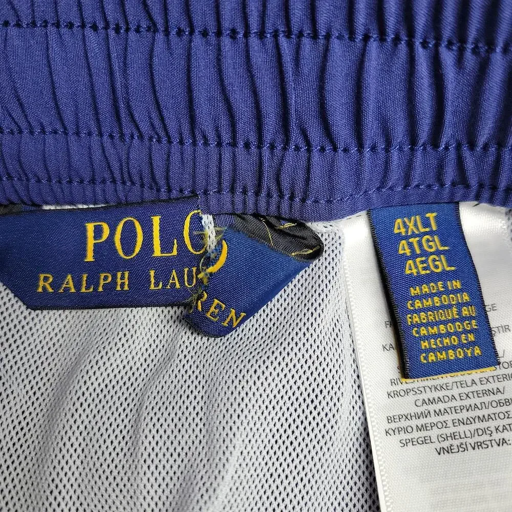 NWOT Polo Ralph Lauren Traveler Swim Trunks 4XLT Blue Pony Pockets Lined Shorts